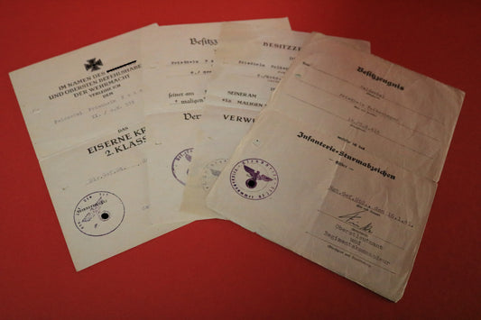 Urkunden des Feldwebel, Friedhelm Falkenhagen, Grenadier-Regiment 533 & Infanterie-Regiment 414